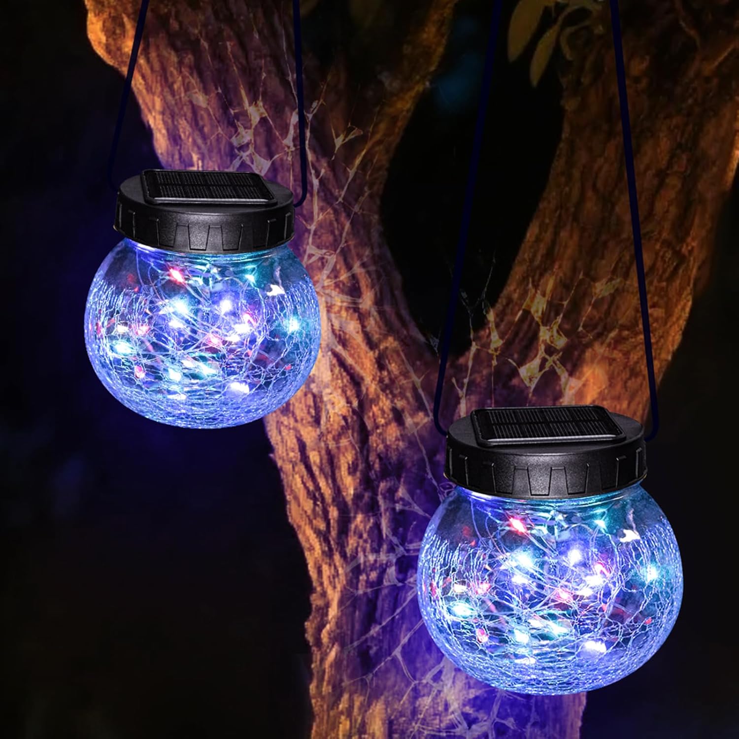 Hängande Solarlampa — Elegans i Sprucket Glas