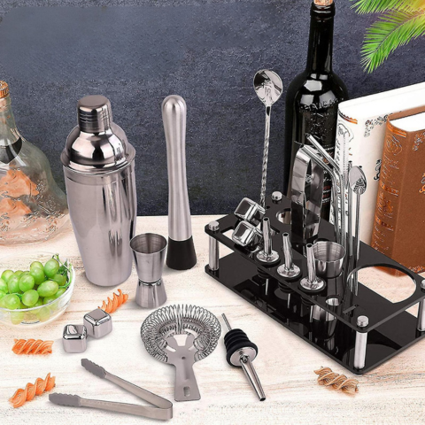 Komplett Bartender Sett – 23 Deler For Hjemmelagde Cocktails Eller Pro