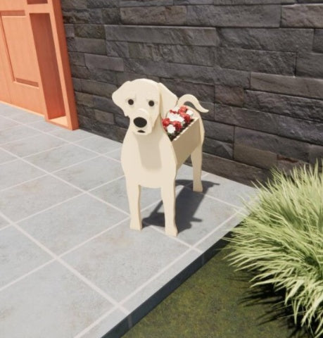 犬の形をしたオリジナルプランター
