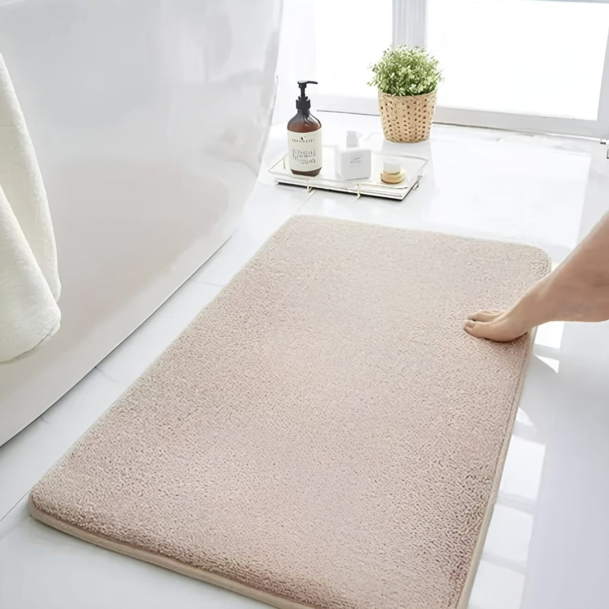 Superabsorberande badmatta med halkskydd – Komfort och säkerhet i vardagen