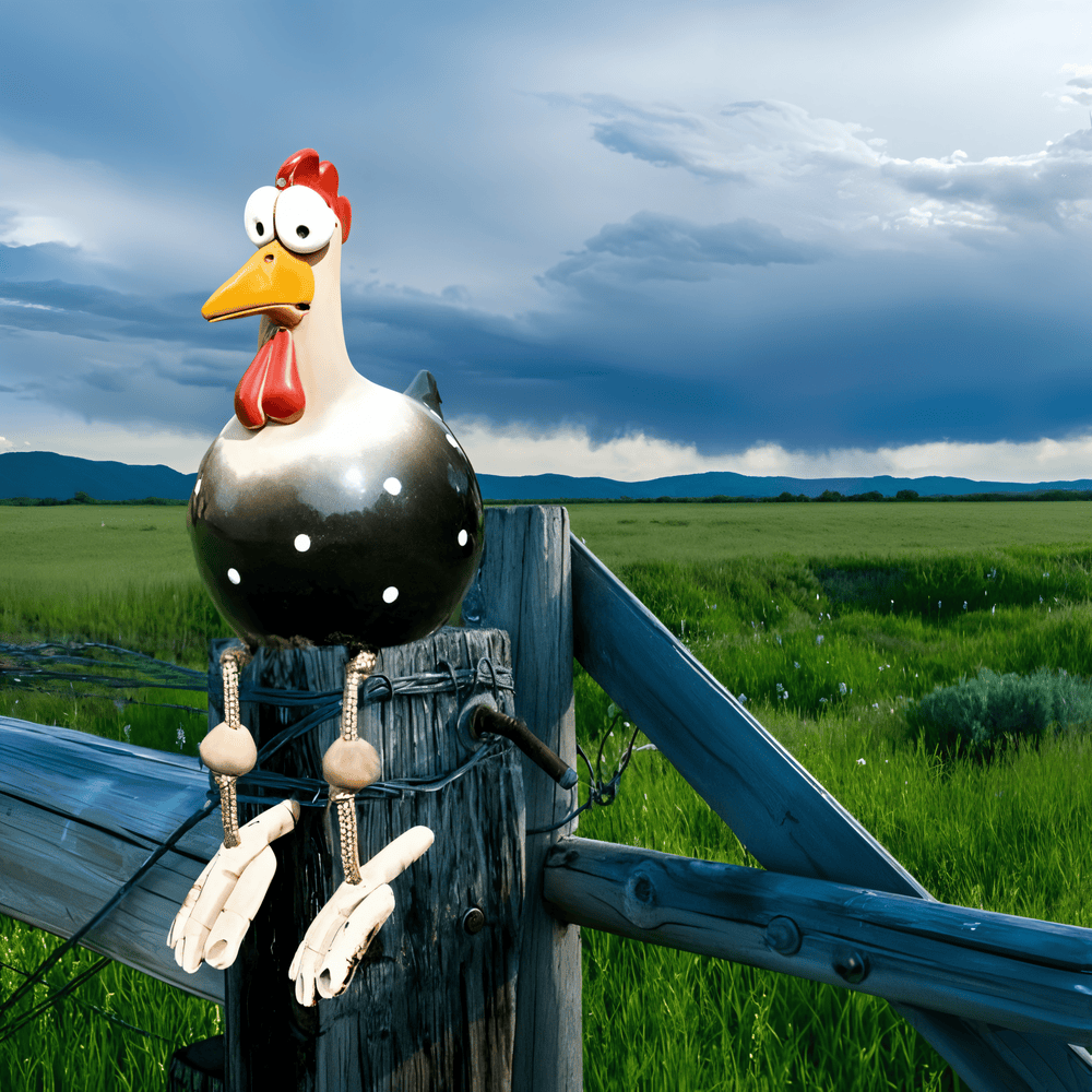 Άγαλμα κόκορα με μεγάλα μάτια - Πρωτότυπη διακόσμηση & διασκεδαστικές λεπτομέρειες