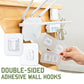 Double-sided adhesive hooks for drill-free storage 