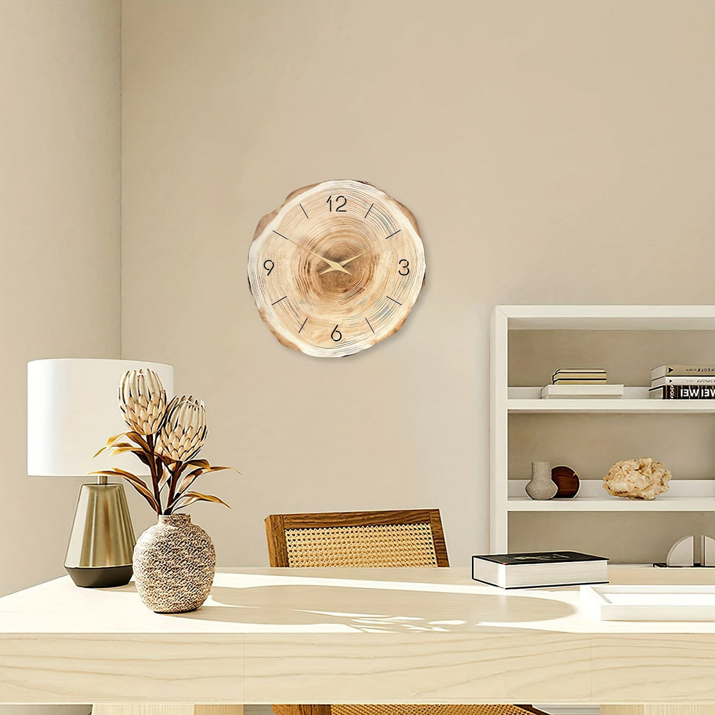 Stille Wandklok – Realistische Textuur en Elegante Ontwerp 