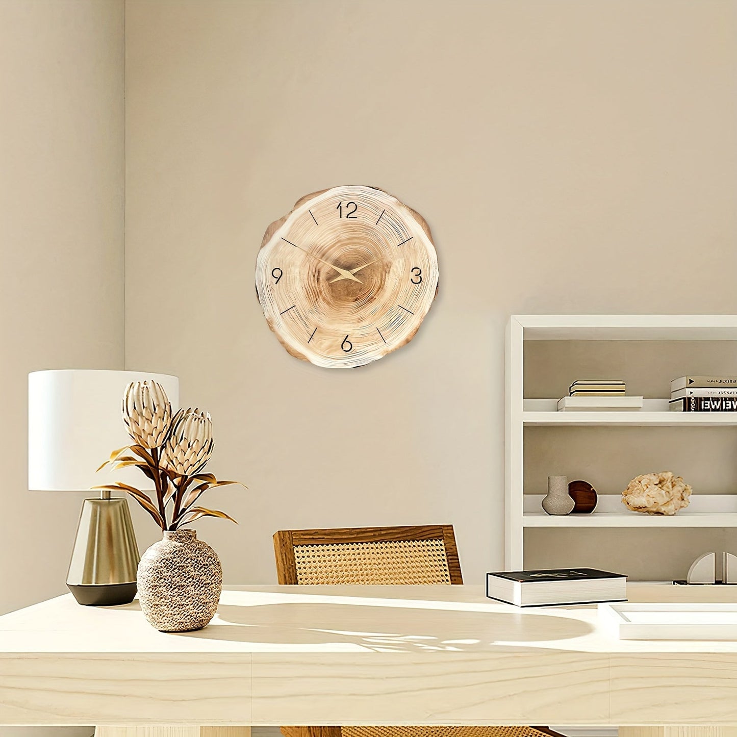 Ceas de perete silențios – Textură realistă și design elegant 