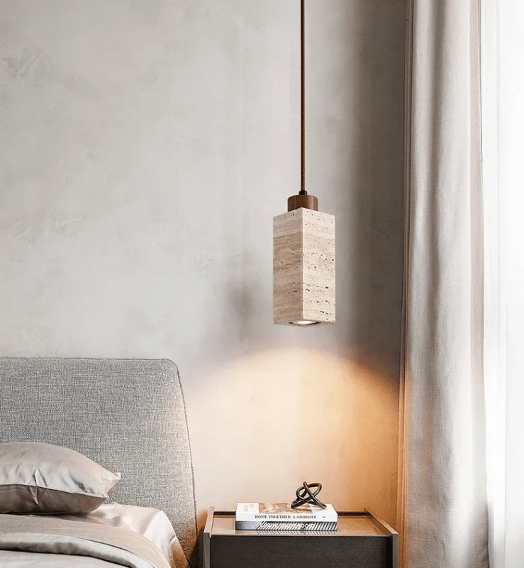 Hängande Lampa i Naturlig Sten – Elegans och Äkthet 