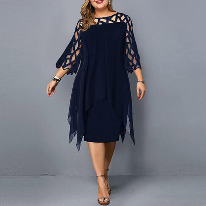 Blandine | Plus Size Evening Dress – Elegant Style and Asymmetrical Hem 