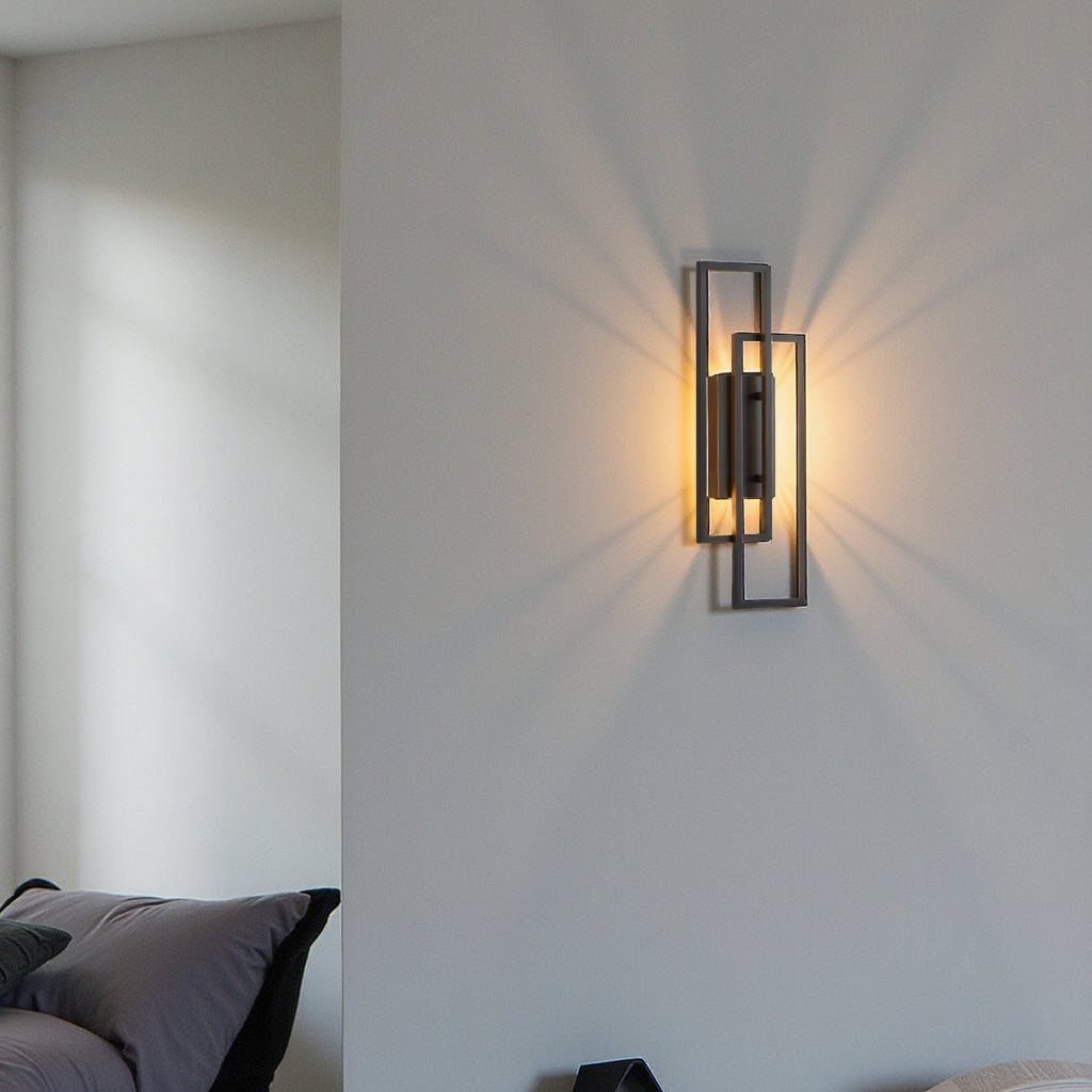Suorakulmainen Geometrinen Seinävalaisin – Eleganssia ja Moderniutta 