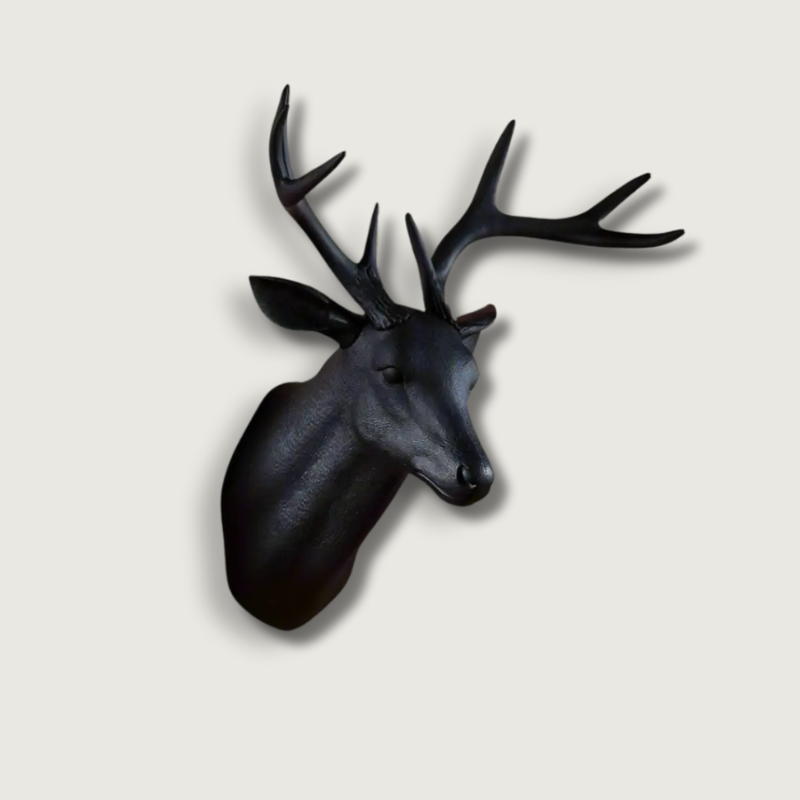 Scultura Murale Cervo Opaco – Stile Contemporaneo 