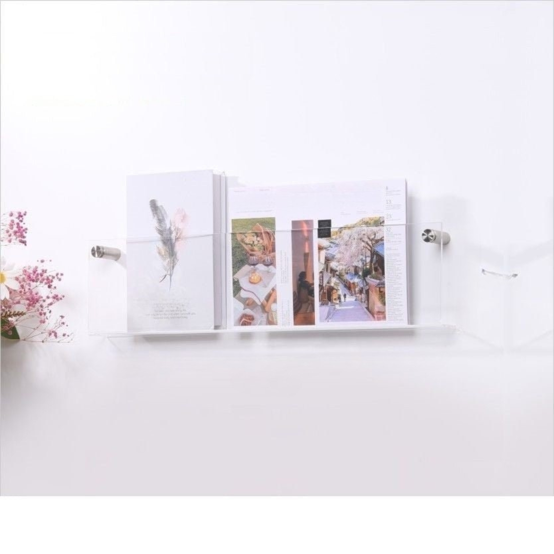 Raft de perete pentru reviste transparent – Design elegant și modern 