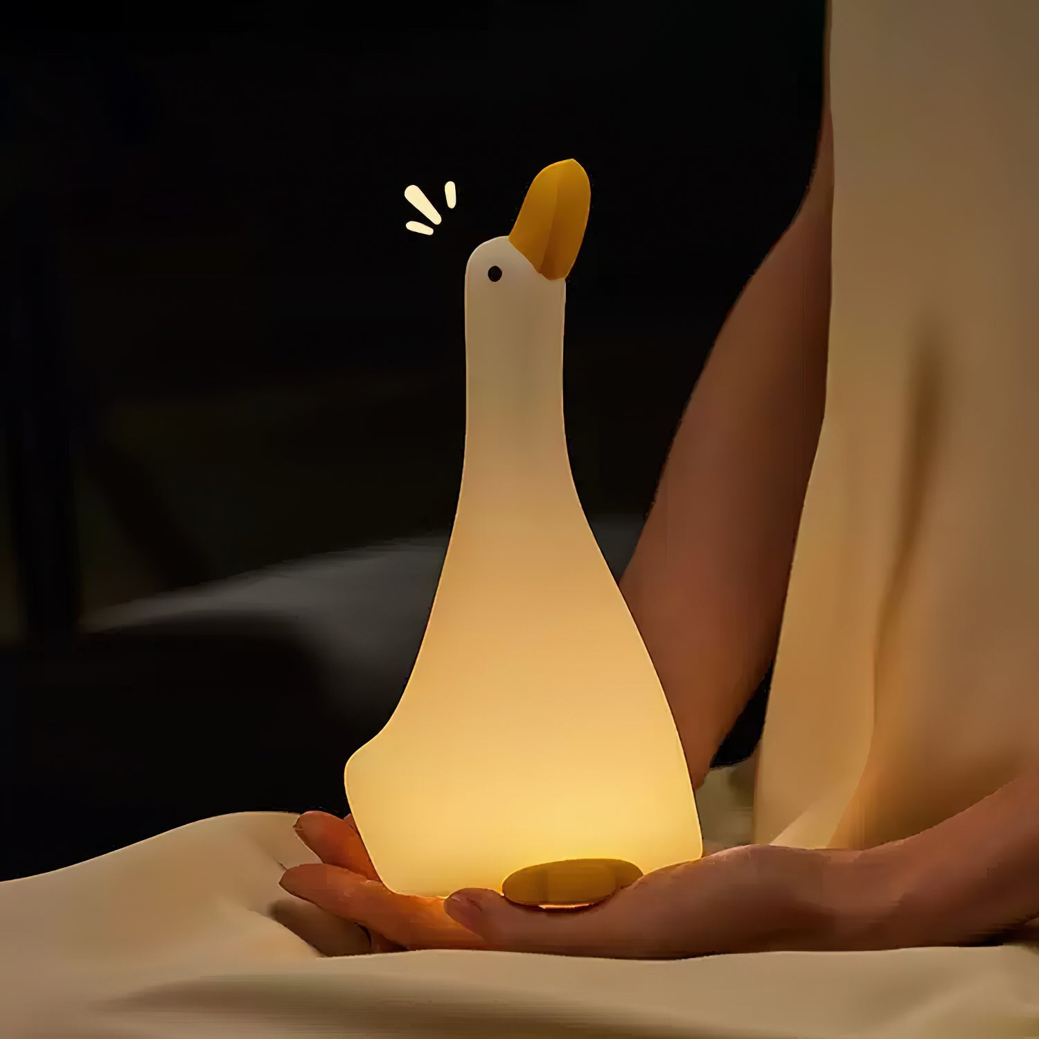 Lumină de noapte cu gâscă fermecată - lumină tactilă și design liniștitor