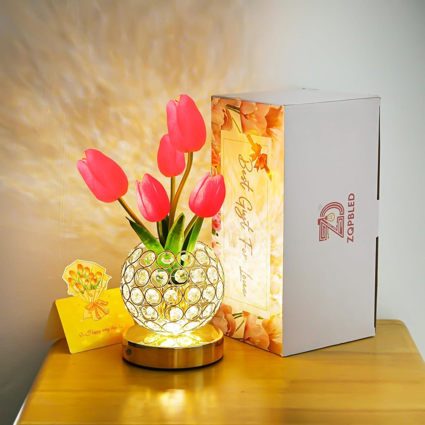 Dotyková noční lampička – elegantní krystalový lesk 