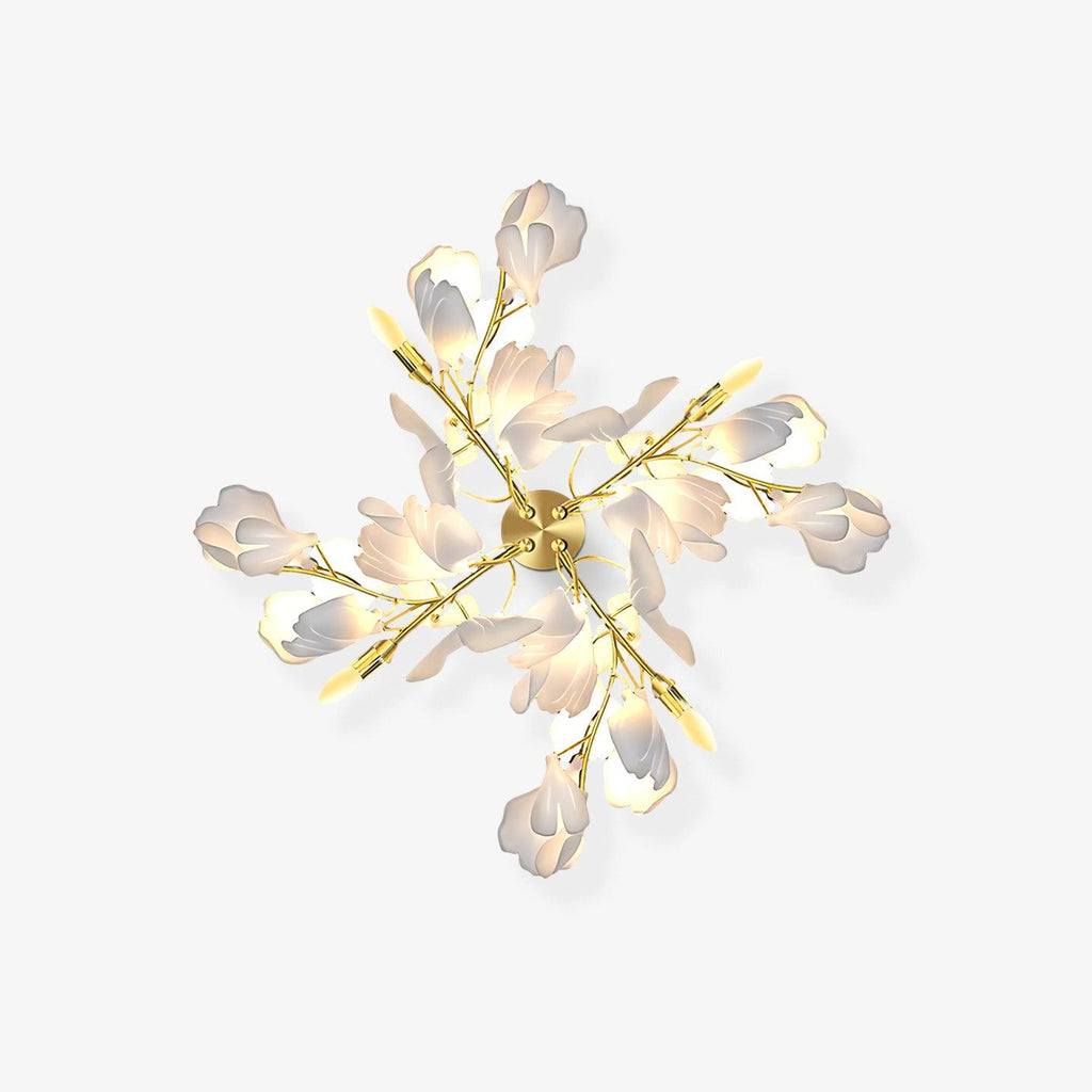 Blommig vägglampa - Gyllene elegans & Mjukt ljus