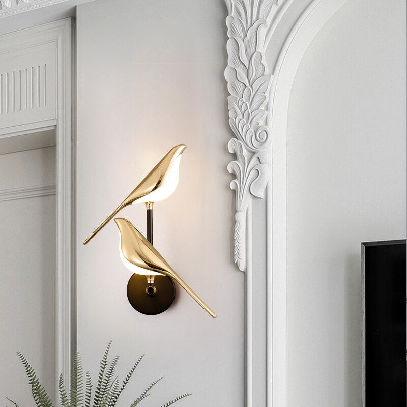 Wandlampe Vogel – Zarte und leuchtende Dekoration 