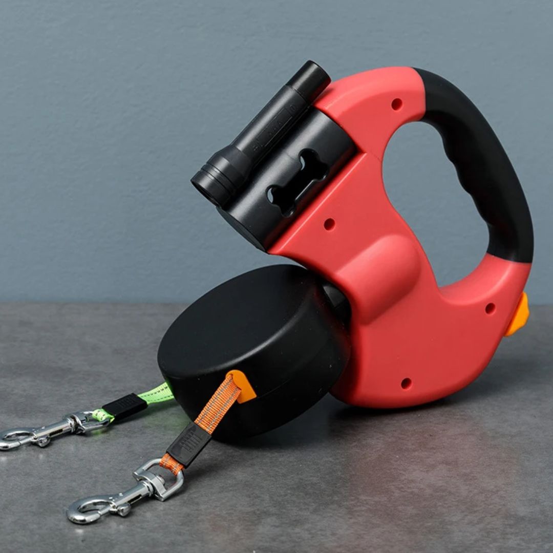 Correa Retráctil Para Perros – Con Luz LED Y Dispensador De Bolsas 