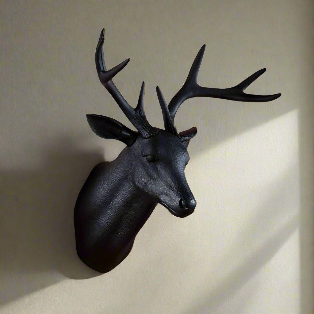 Scultura Murale Cervo Opaco – Stile Contemporaneo 