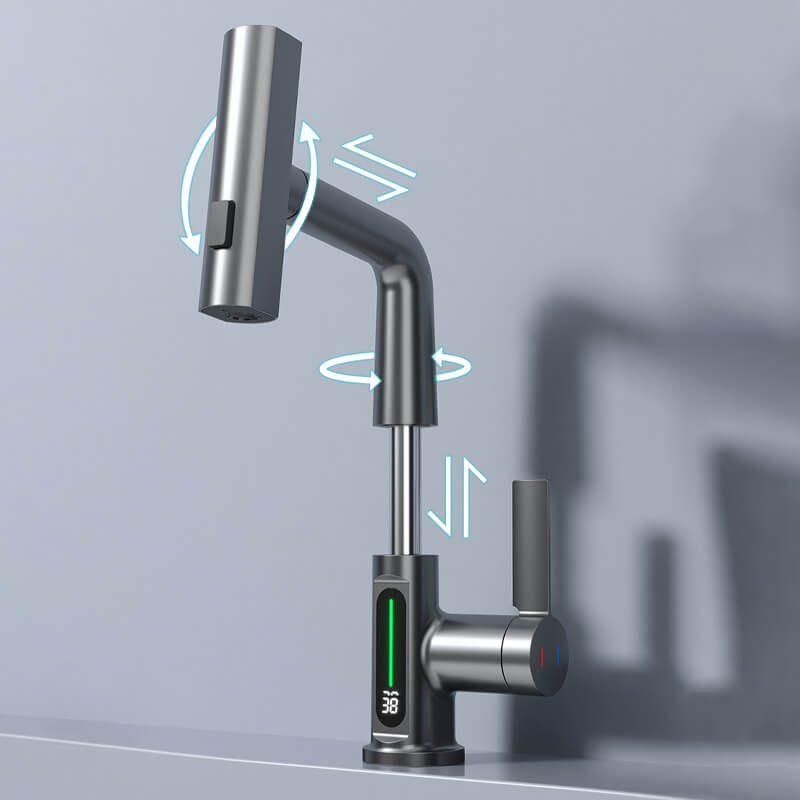 Torneira Flexível Inteligente – Exibição Digital e Temperatura em Tempo Real 