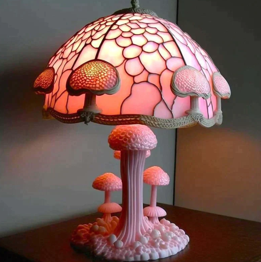 Lámpara de Vitral Apacible – Luz Suave y Ambiente Cálido 