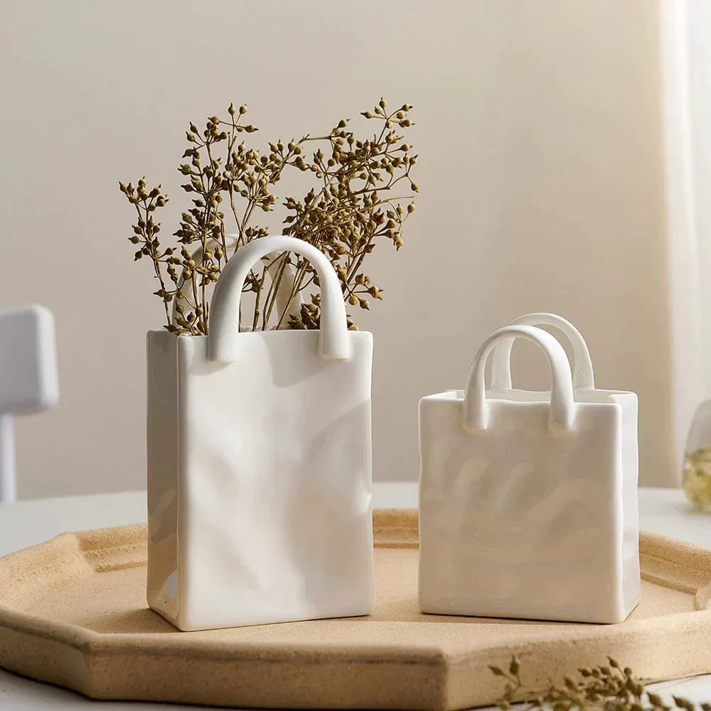 Vaso Decorativo Saco à Mão – Toque Chic e Original 