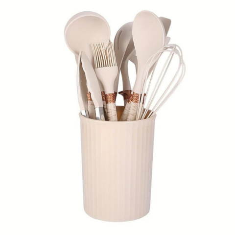 Ensemble D’Ustensiles De Cuisine En Silicone — Résistance, Souplesse & Design Moderne