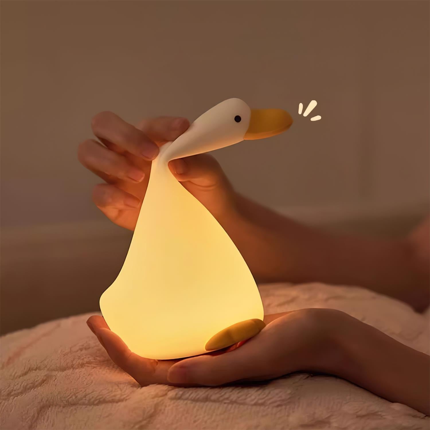 Lumină de noapte cu gâscă fermecată - lumină tactilă și design liniștitor