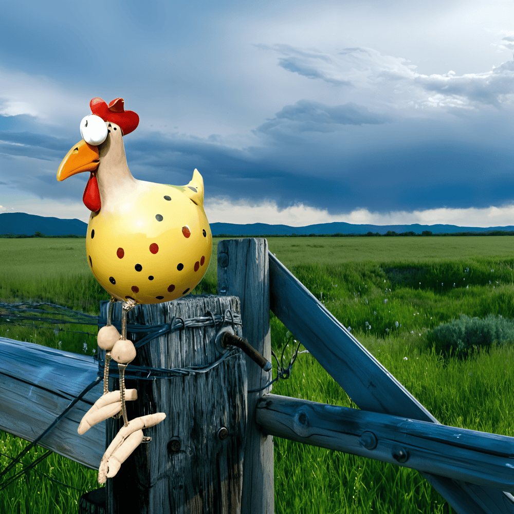 Άγαλμα κόκορα με μεγάλα μάτια - Πρωτότυπη διακόσμηση & διασκεδαστικές λεπτομέρειες