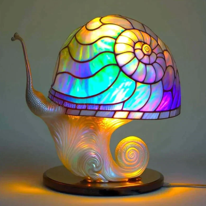 Lámpara de Vitral Apacible – Luz Suave y Ambiente Cálido 