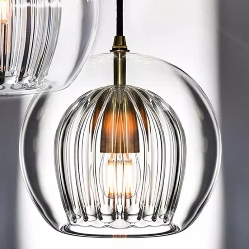 Candeeiro moderno em forma de esfera de vidro - Luz suave e estilo requintado