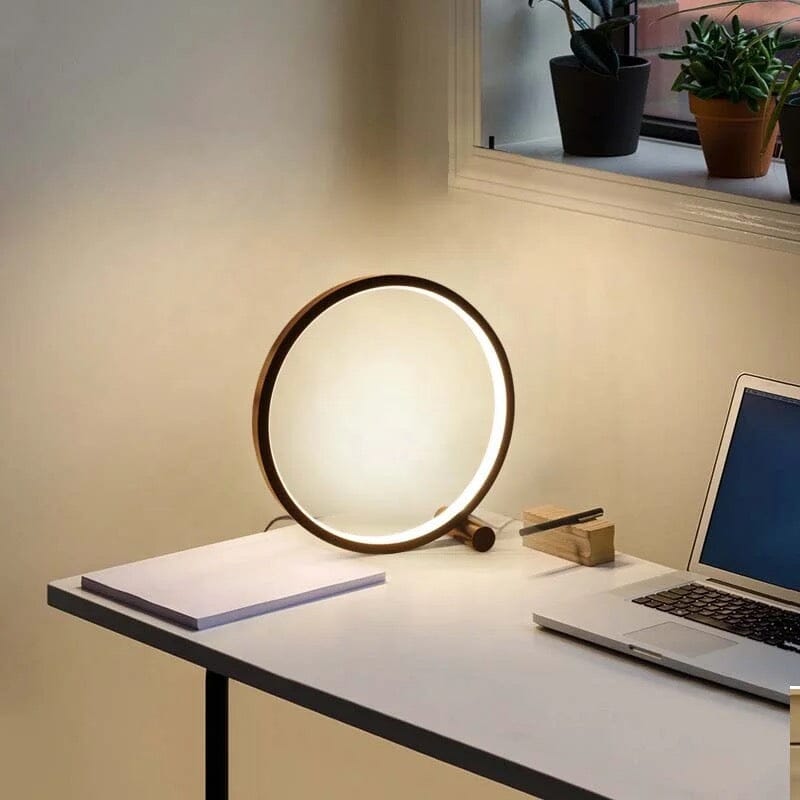 Sirkulær Bordlampe Med Berøringssensor – Modernitet Og Komfort 